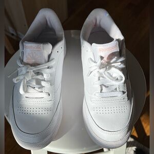 Reebok x J.Crew Club C 85 sneakers, white / pink, size 8.5